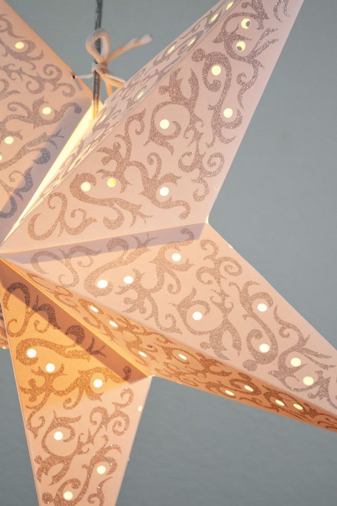 24" Gold Bramble Glitter Paper Star Lantern, Hanging - PaperLanternStore.com - Paper Lanterns, Decor, Party Lights & More