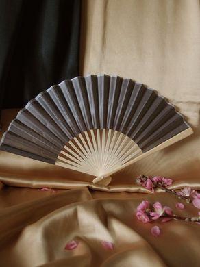 9" Gray / Grey Silk Hand Fans for Weddings (10 Pack)