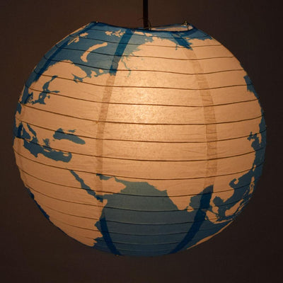5 PACK | 14" Greater Detailed World Earth Globe Paper Lantern - PaperLanternStore.com - Paper Lanterns, Decor, Party Lights & More