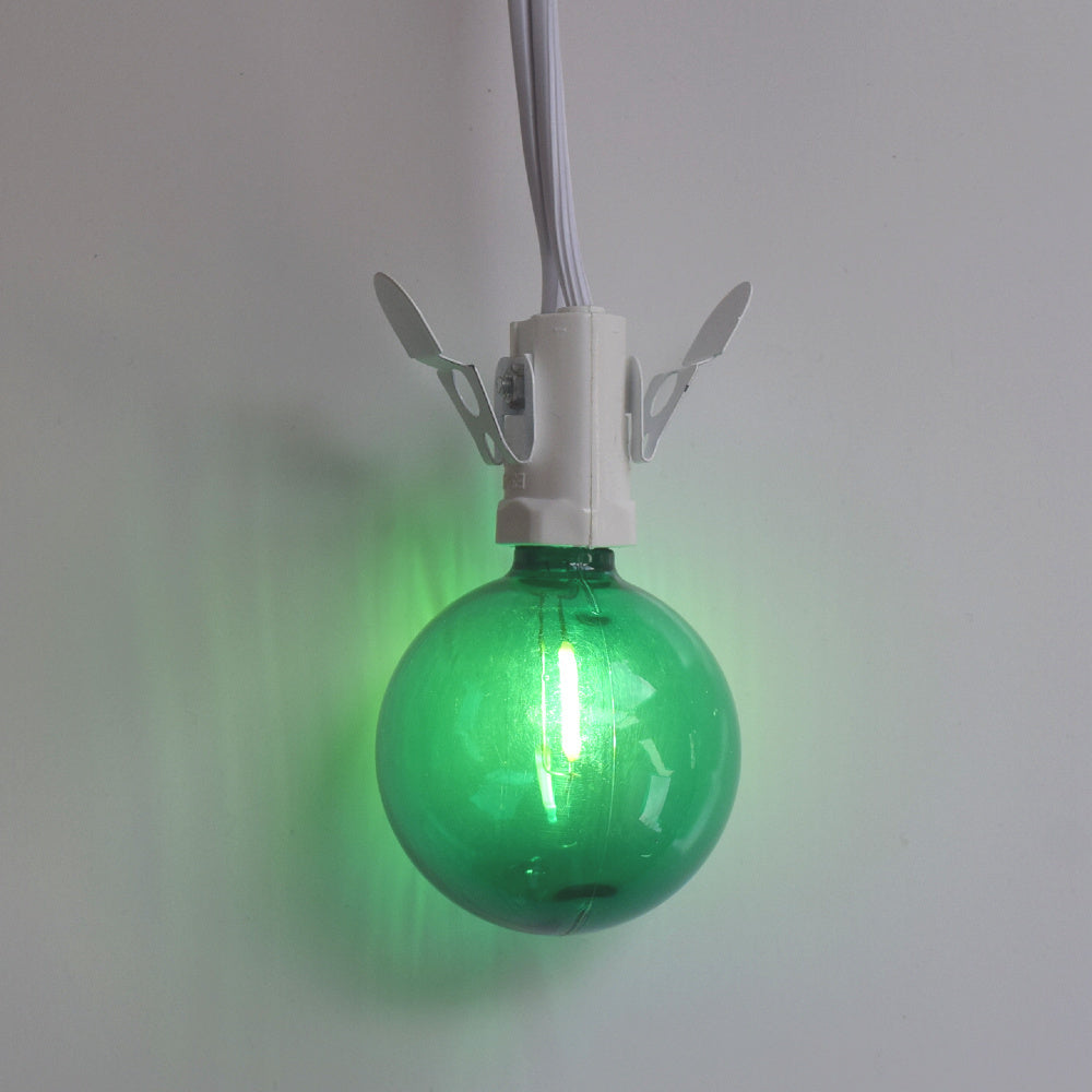 Green LED Filament G50 Globe Shatterproof Energy Saving Color Light Bulb, Dimmable, 1W, E12 Candelabra Base