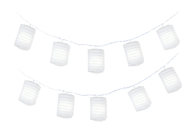 White Hako Box Shaped Paper Lantern String String Lights (8FT) (UL Listed) - PaperLanternStore.com - Paper Lanterns, Decor, Party Lights & More