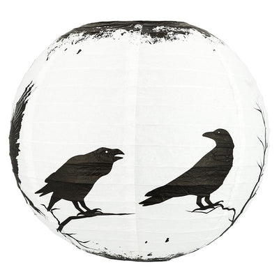 5 PACK | 14" Halloween Crows Scary Black Birds Paper Lantern, Hanging Decoration - PaperLanternStore.com - Paper Lanterns, Decor, Party Lights & More