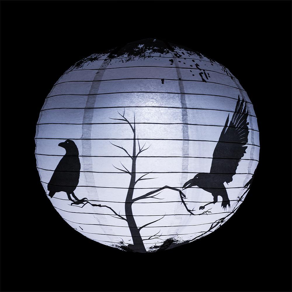 14&quot; Halloween Crows Scary Black Birds Paper Lantern, Hanging Decoration - PaperLanternStore.com - Paper Lanterns, Decor, Party Lights &amp; More