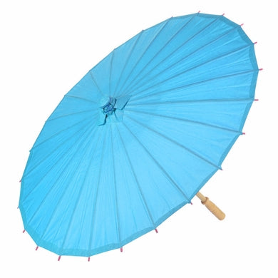 BULK PACK (10) 32&quot; Turquoise Paper Parasol Umbrellas - PaperLanternStore.com - Paper Lanterns, Decor, Party Lights &amp; More