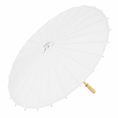 BULK PACK (10) 32" White Paper Parasol Umbrellas - PaperLanternStore.com - Paper Lanterns, Decor, Party Lights & More
