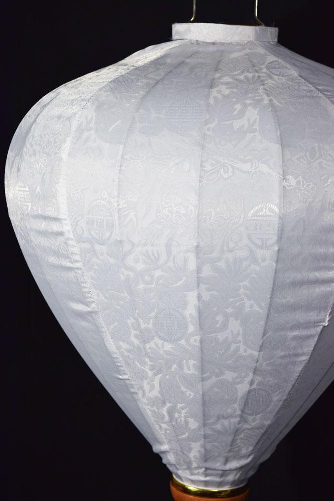Medium White Vietnamese Silk Lantern, Garlic Umbrella Shaped - PaperLanternStore.com - Paper Lanterns, Decor, Party Lights & More