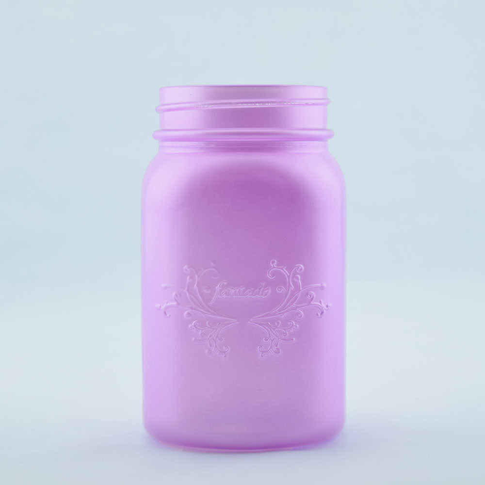 Fantado Frosted Lavender Mason Jar Pendant Light Kit, Wide Mouth, White Cord, 15FT - PaperLanternStore.com - Paper Lanterns, Decor, Party Lights &amp; More