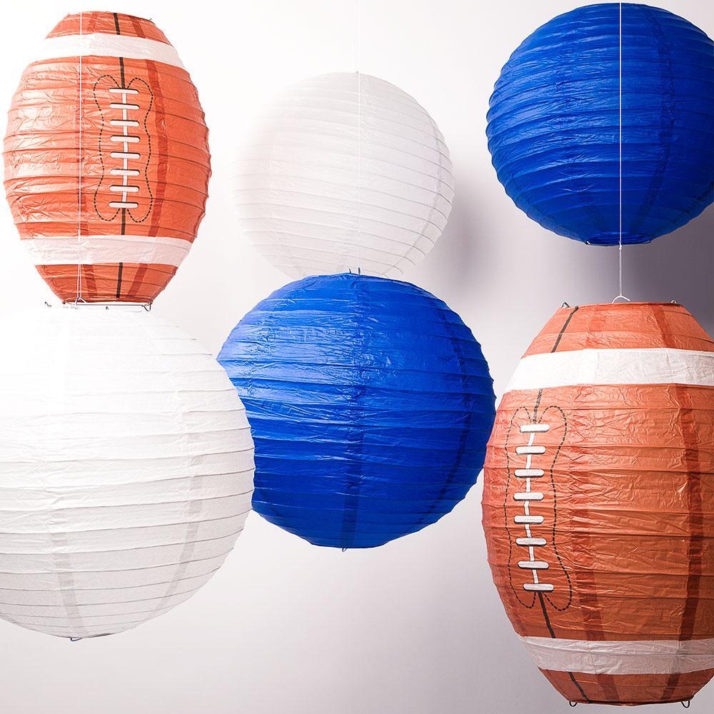 Indianapolis Pro Football Paper Lanterns 6pc Combo Tailgating Party Pack (Blue/White)  - by PaperLanternStore.com - Paper Lanterns, Decor, Party Lights & More