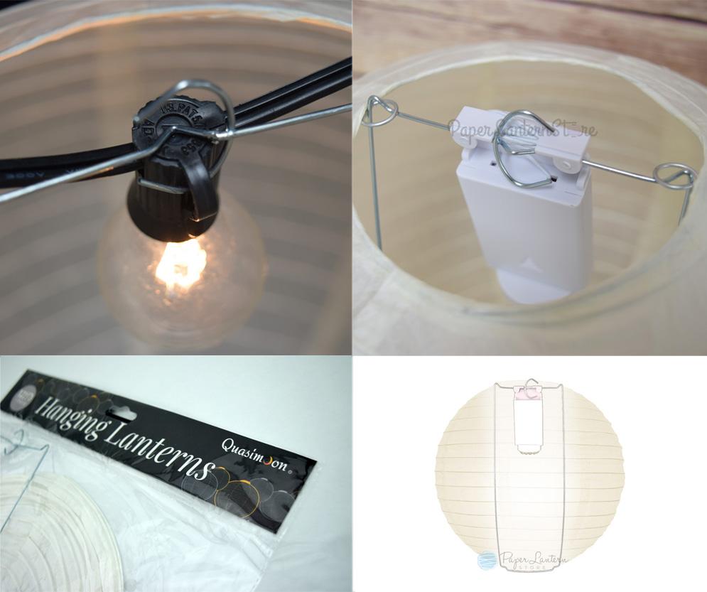 12&quot; Irregular Ribbed Beige / Ivory Shimmering Nylon Lantern, Durable, Hanging
