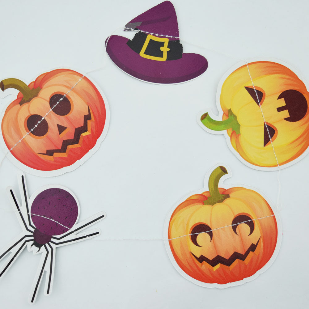 Halloween Jack-O-Lantern / Witch / Spider Paper Garland Banner (10FT) - PaperLanternStore.com - Paper Lanterns, Decor, Party Lights &amp; More