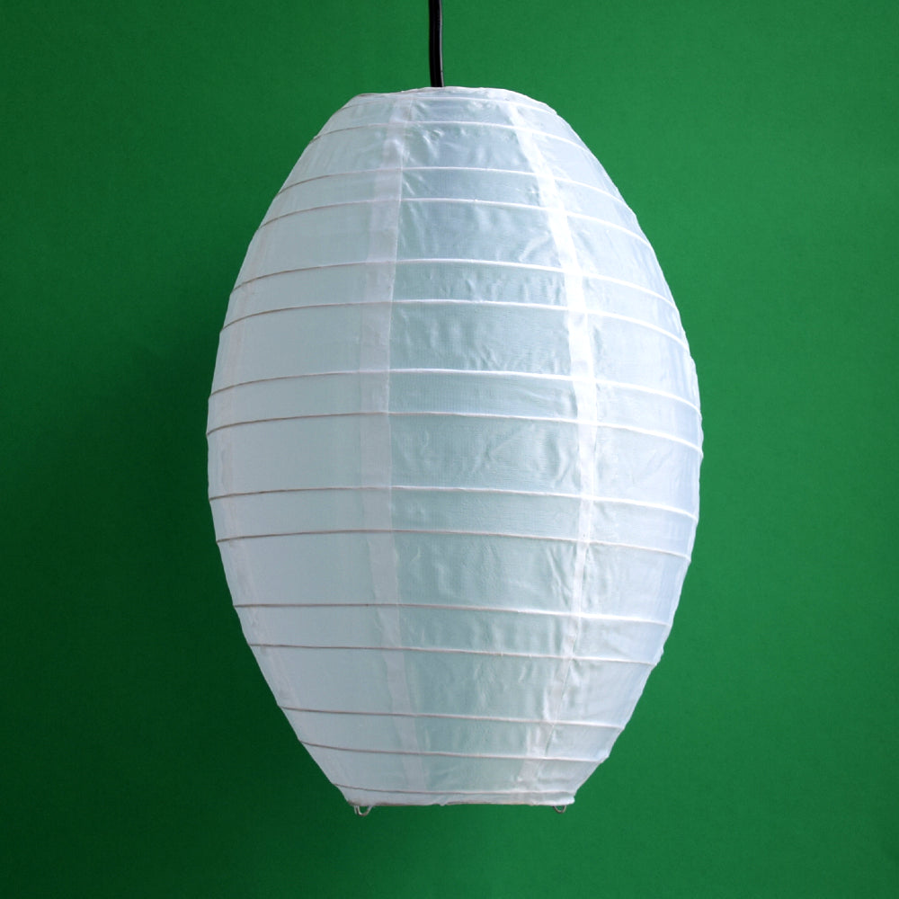 White Kawaii Unique Oval Egg Shaped Nylon Lantern, 10-inch x 14-inch - PaperLanternStore.com - Paper Lanterns, Decor, Party Lights &amp; More