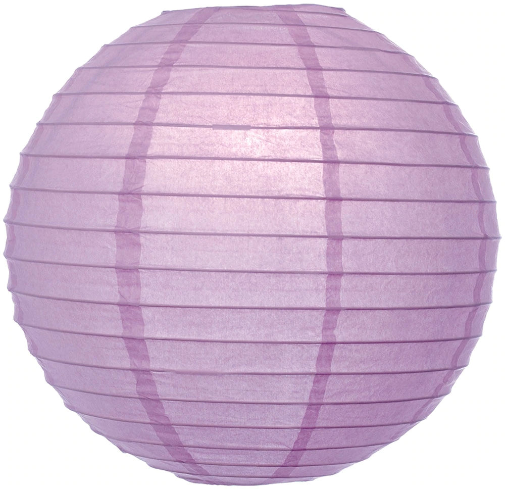 30" Lilac Purple Jumbo Round Paper Lantern, Even Ribbing, Chinese Hanging Wedding & Party Decoration - PaperLanternStore.com - Paper Lanterns, Decor, Party Lights & More