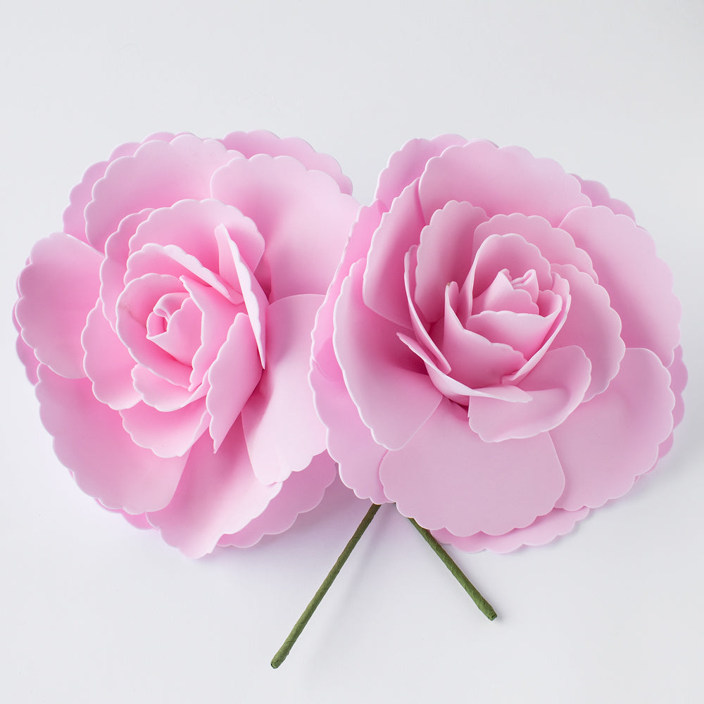 Large 12" Pink Tea Rose Foam Flower Backdrop Wall Decor, 3D Premade (2-PACK) for Weddings, Photo Shoots, Birthday Parties and more - PaperLanternStore.com - Paper Lanterns, Decor, Party Lights & More