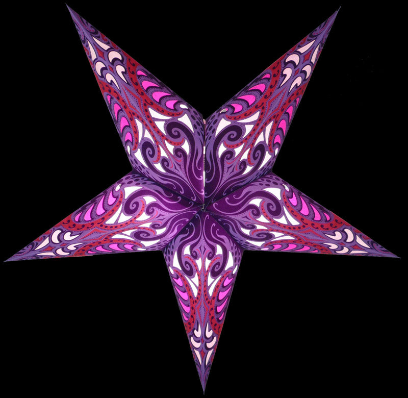 24" Lavender Purple Splash Paper Star Lantern, Chinese Hanging Wedding & Party Decoration - PaperLanternStore.com - Paper Lanterns, Decor, Party Lights & More