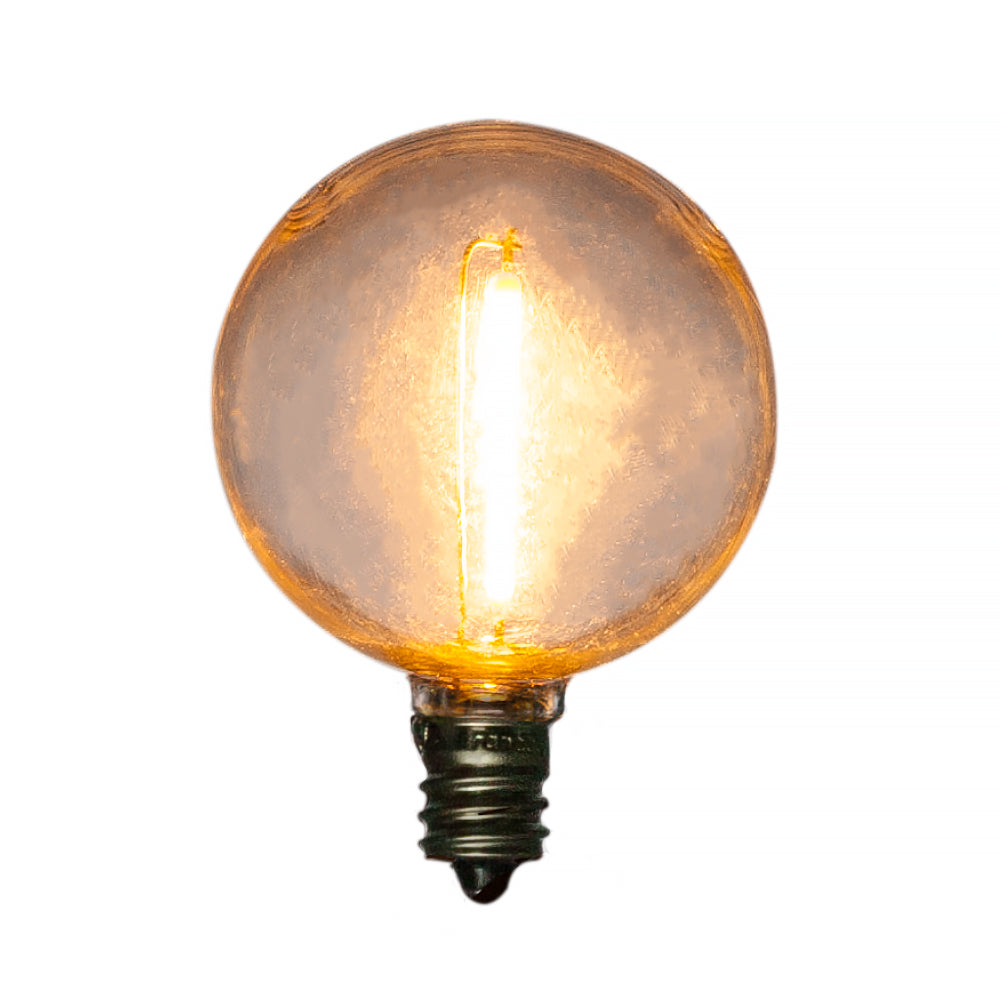 LED Filament G40 Globe Shatterproof Energy Saving Light Bulb, Dimmable, 1W, E12 Candelabra Base - PaperLanternStore.com - Paper Lanterns, Decor, Party Lights &amp; More