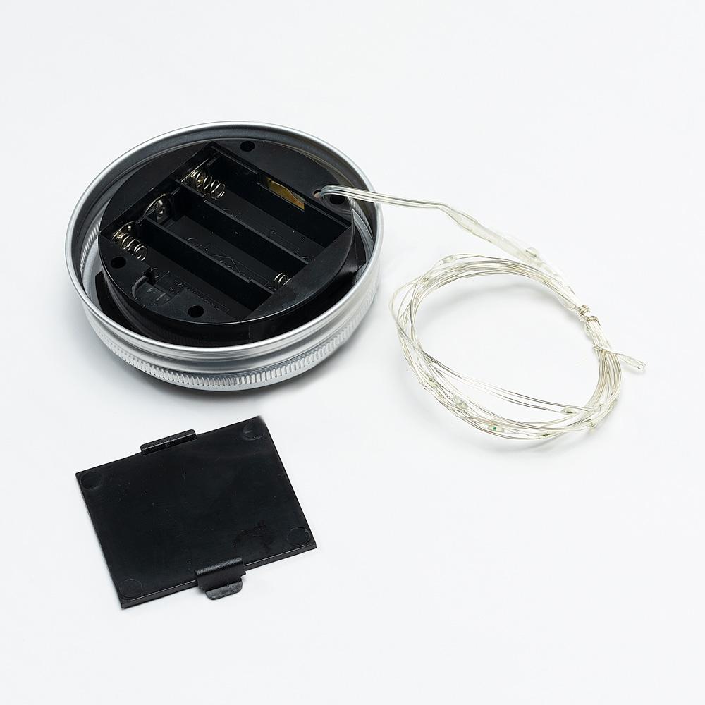 Fantado MoonBrightâ„¢ BULK PACK (6) LED Mason Jar Lights, Battery Powered for Wide Mouth - Cool White (Lid Lights Only)