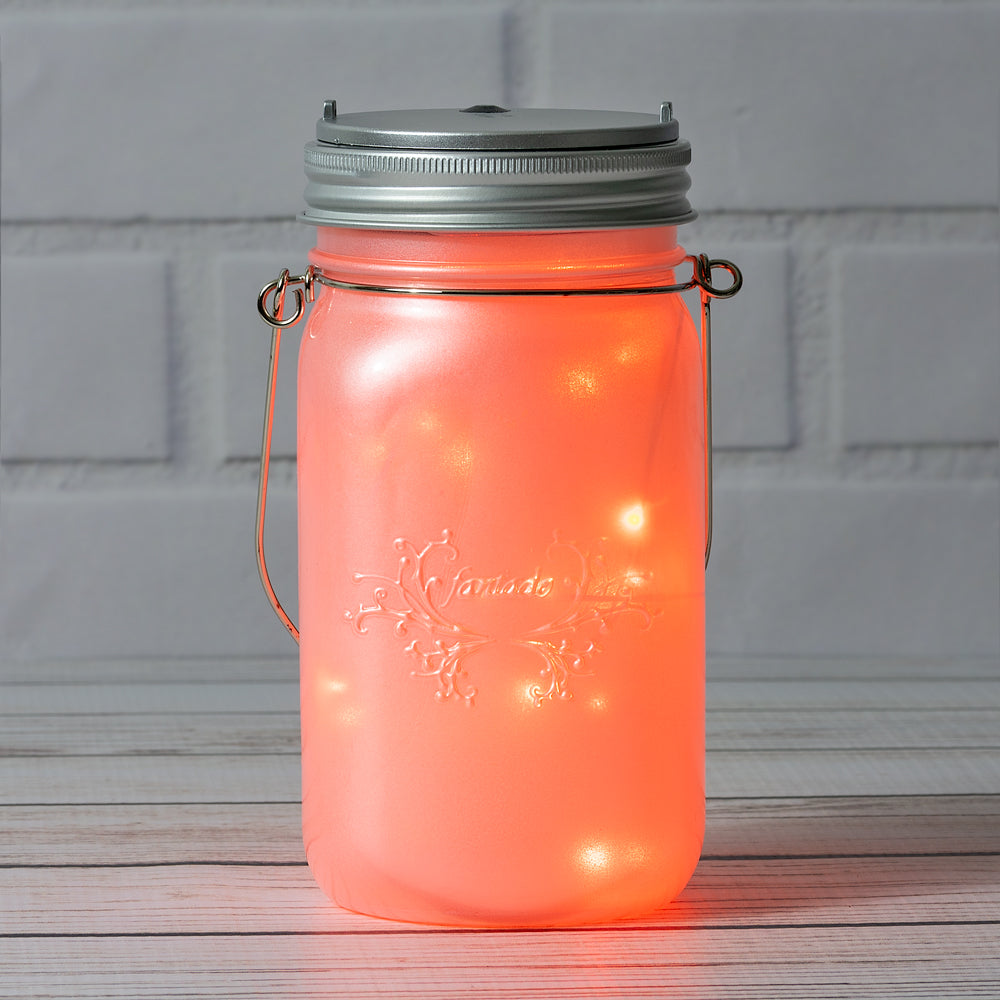 MoonBright™ LED Mason Jar Light, Battery Powered for Wide Mouth - Orange (Lid Light Only) - PaperLanternStore.com - Paper Lanterns, Decor, Party Lights &amp; More