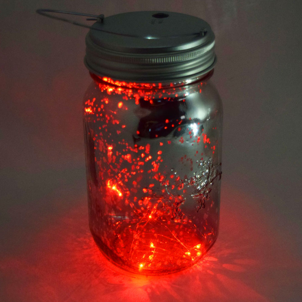 MoonBright™ LED Mason Jar Light, Battery Powered for Wide Mouth - Red (Lid Light Only) - PaperLanternStore.com - Paper Lanterns, Decor, Party Lights &amp; More