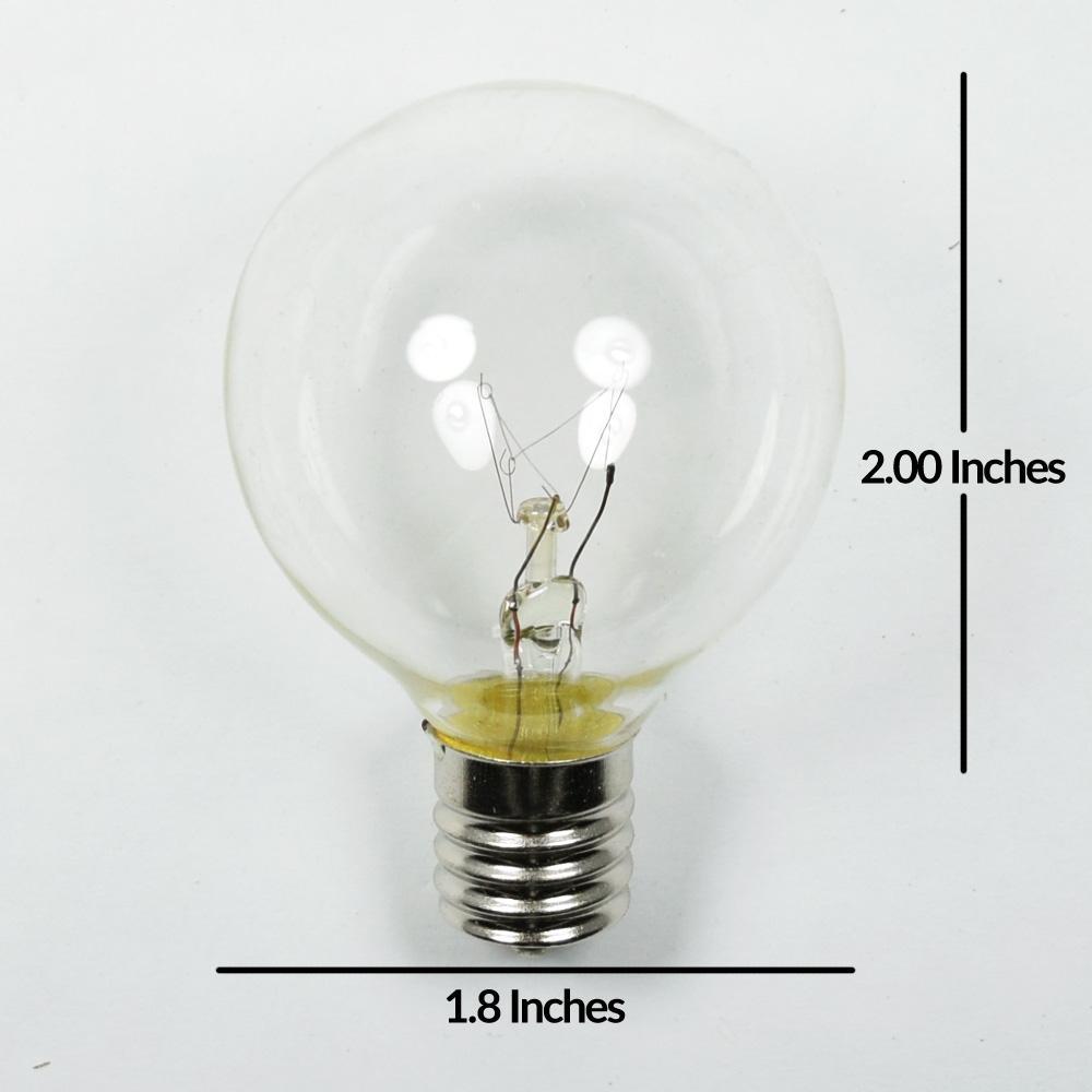 SINGLE Clear 7-Watt Incandescent G50 Globe Light Bulb, E17 Intermediate Base - PaperLanternStore.com - Paper Lanterns, Decor, Party Lights & More
