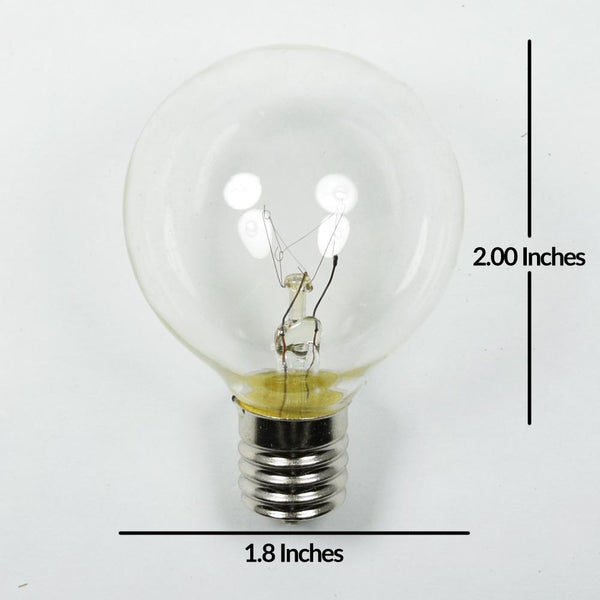 BLOWOUT Clear 7-Watt Incandescent G50 Globe Light Bulbs, E17 Intermediate Base (25 PACK)
