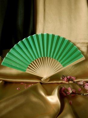 9" Light Lime Green Silk Hand Fans for Weddings (10 PACK)