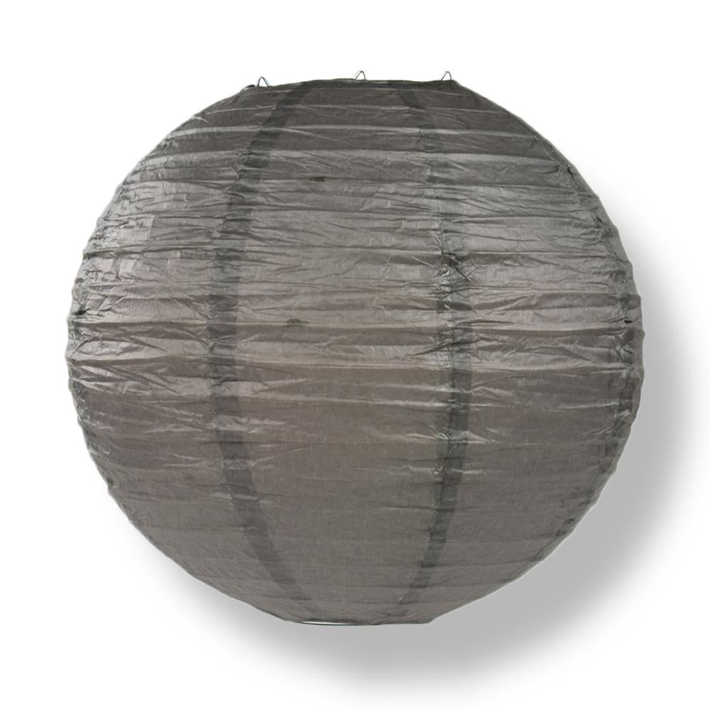 6&quot; Driftwood Grey Round Paper Lantern, Even Ribbing, Chinese Hanging Wedding &amp; Party Decoration - PaperLanternStore.com - Paper Lanterns, Decor, Party Lights &amp; More