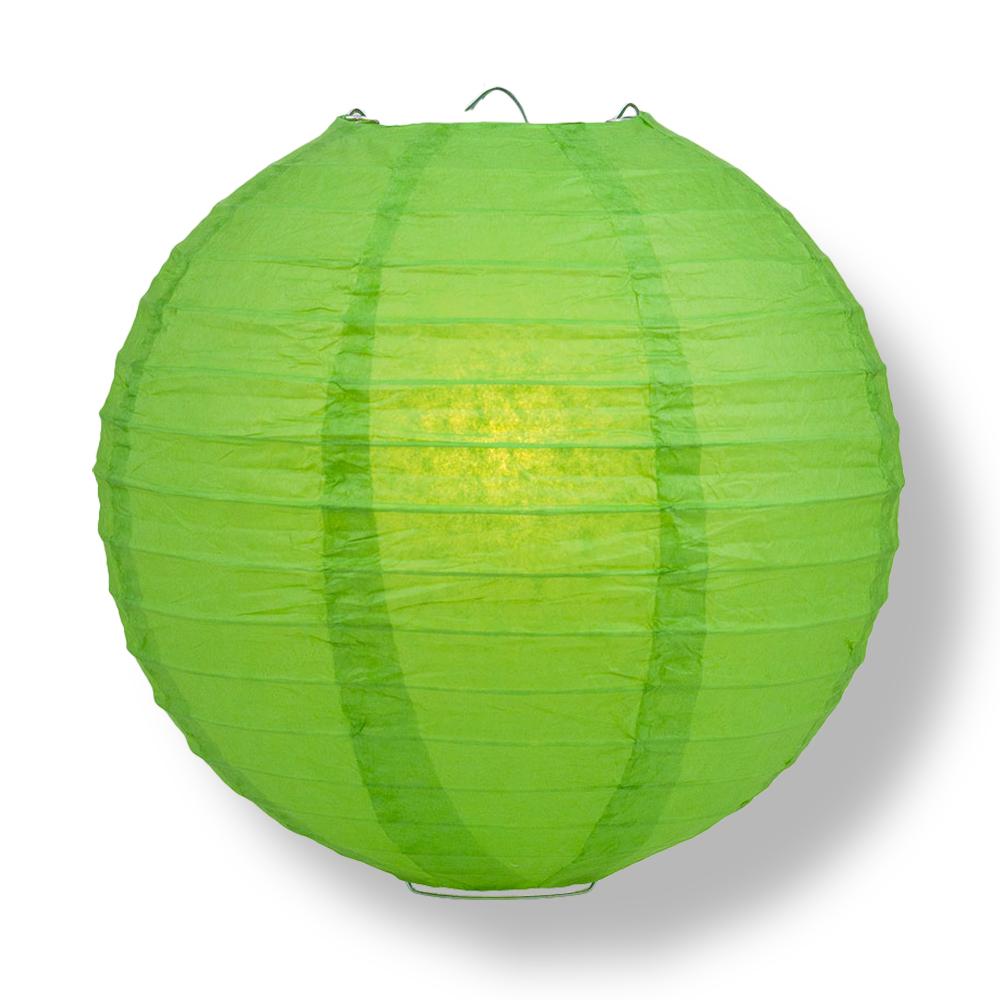 36" Grass Greenery Jumbo Round Paper Lantern, Even Ribbing, Chinese Hanging Wedding & Party Decoration - PaperLanternStore.com - Paper Lanterns, Decor, Party Lights & More