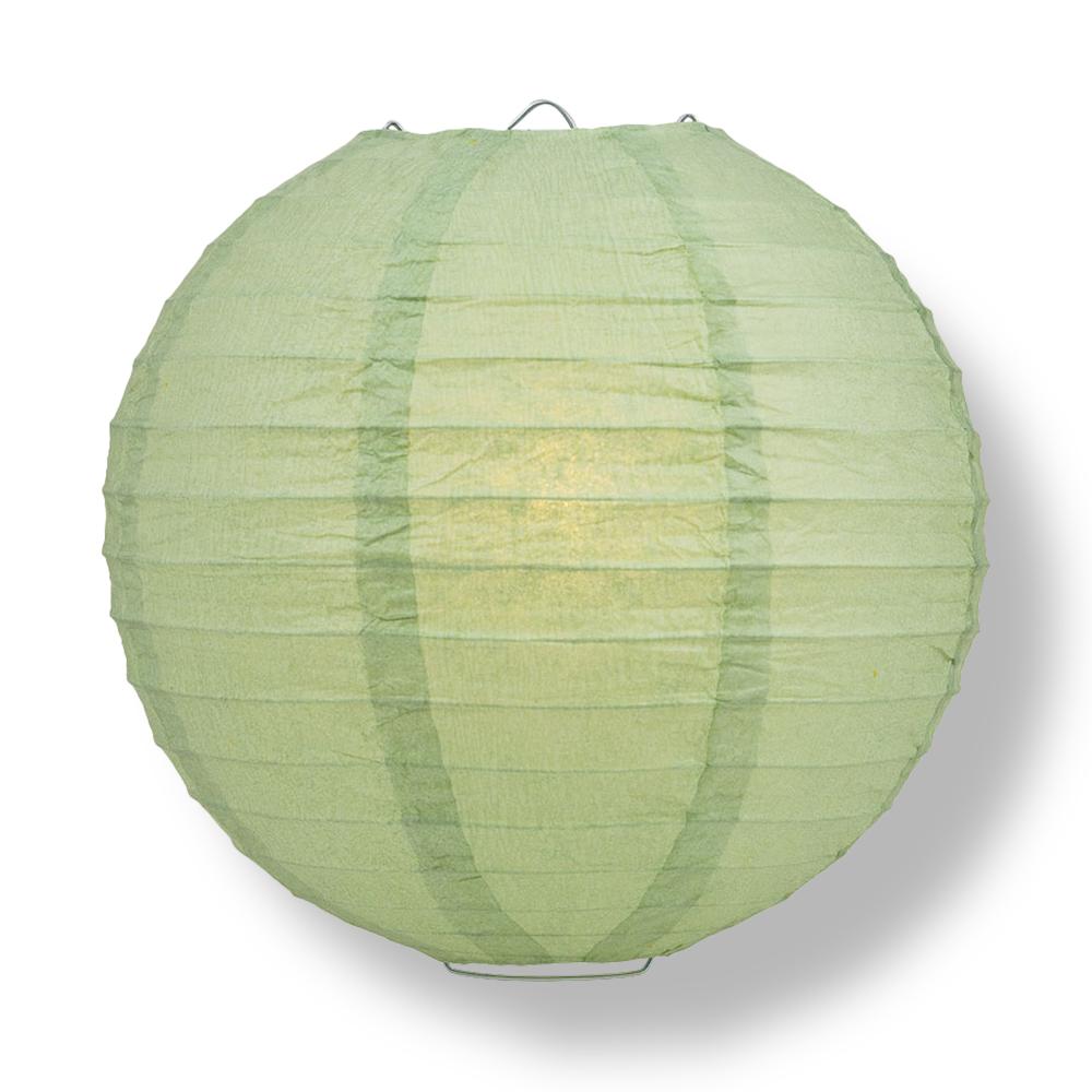 36" Sea Green Jumbo Round Paper Lantern, Even Ribbing, Chinese Hanging Wedding & Party Decoration