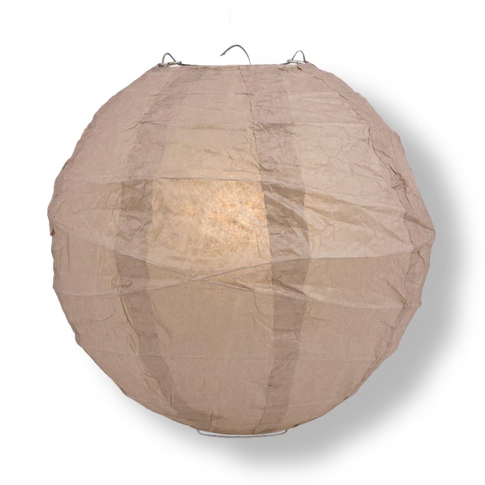 24" Dusty Sand Rose Round Paper Lantern, Crisscross Ribbing, Chinese Hanging Wedding & Party Decoration - PaperLanternStore.com - Paper Lanterns, Decor, Party Lights & More