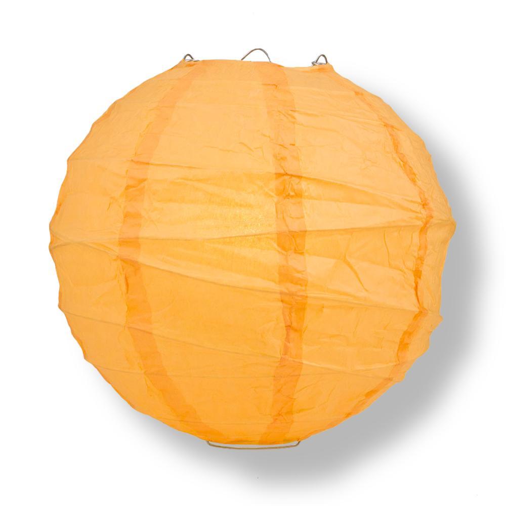20 Inch Papaya Free-Style Ribbing Round Paper Lantern - PaperLanternStore.com - Paper Lanterns, Decor, Party Lights & More