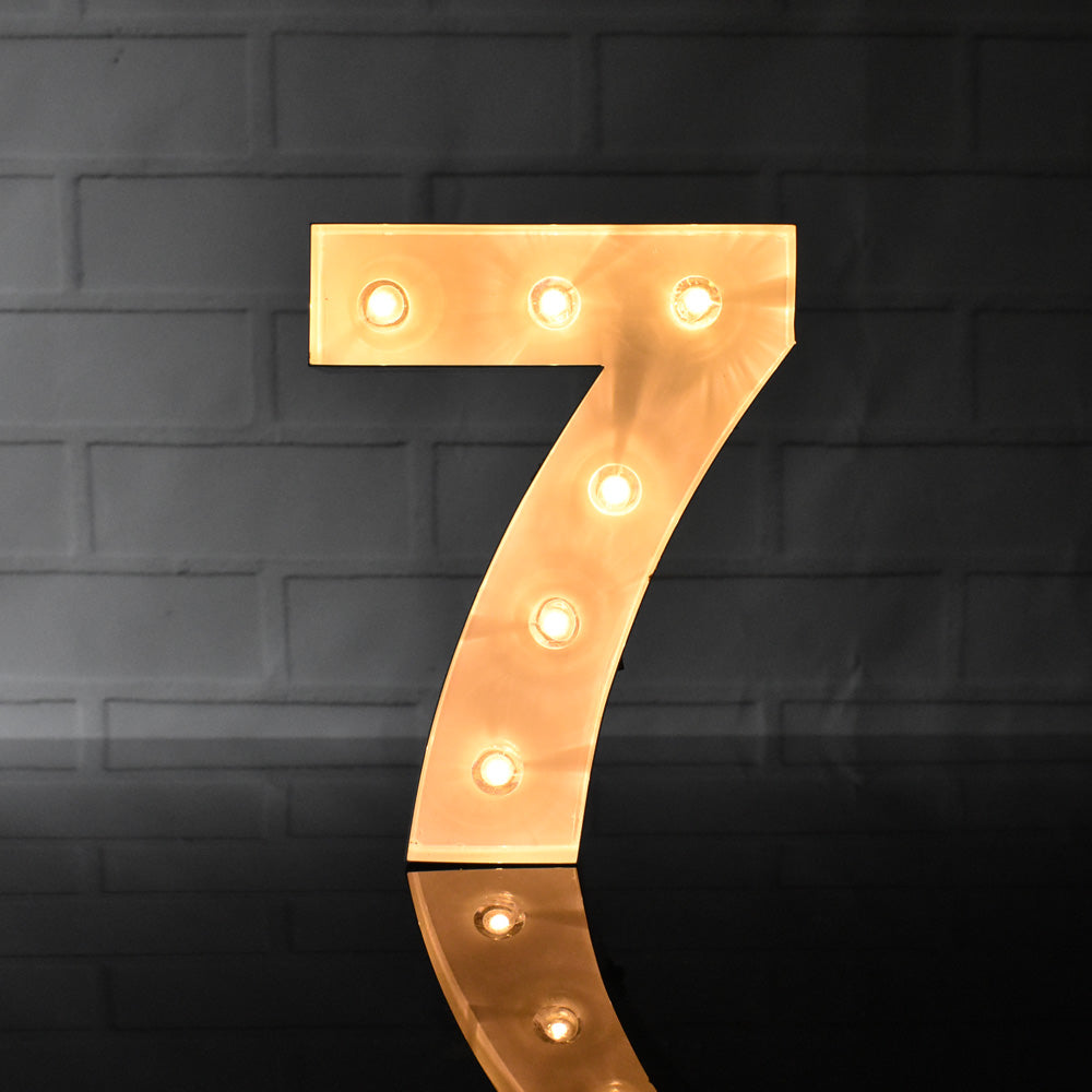 Marquee Light Number &#39;7&#39; LED Metal Sign (8 Inch, Battery Operated) - PaperLanternStore.com - Paper Lanterns, Decor, Party Lights &amp; More