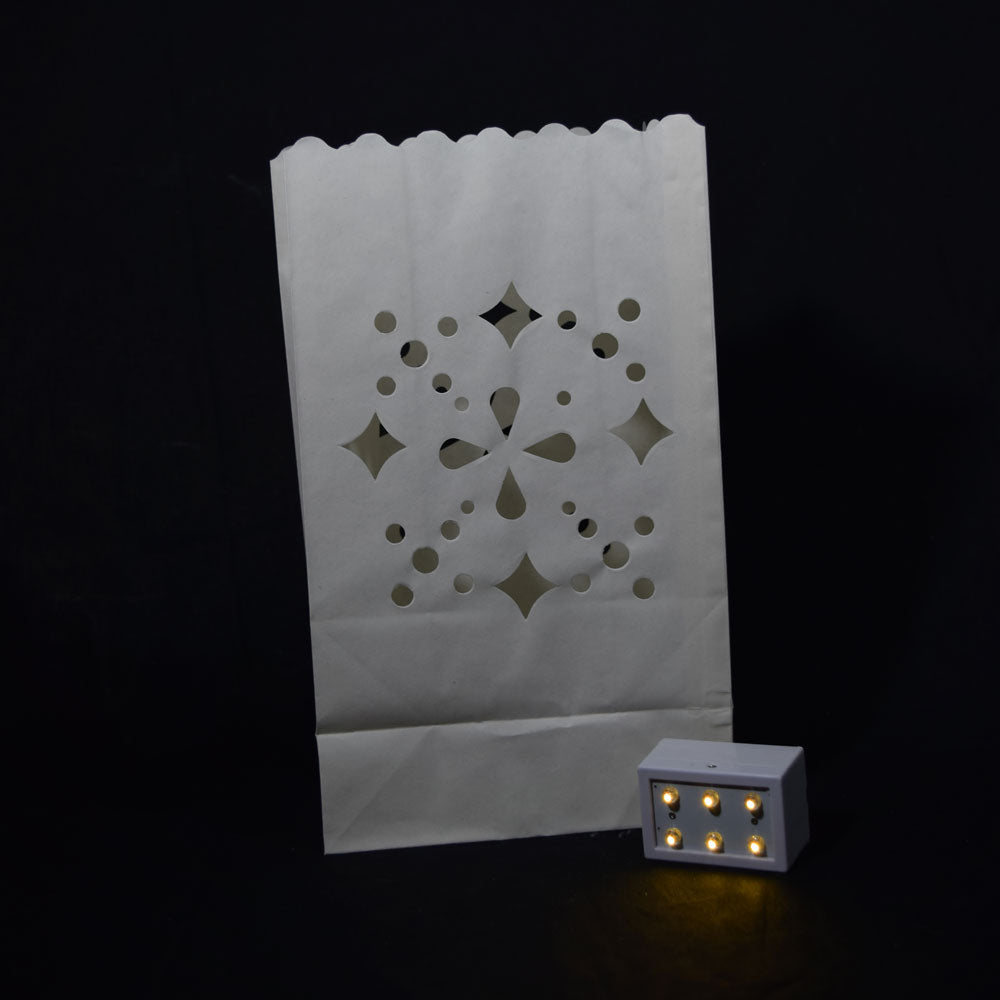 Multiple Shapes Snowflake Paper Luminaries / Luminary Lantern Bags Path Lighting (10 PACK) - PaperLanternStore.com - Paper Lanterns, Decor, Party Lights & More