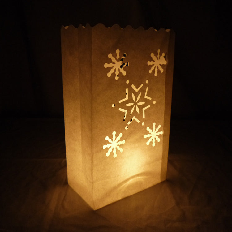 Multiple Snowflake Paper Luminaries / Luminary Lantern Bags Path Lighting (10 PACK) - PaperLanternStore.com - Paper Lanterns, Decor, Party Lights & More