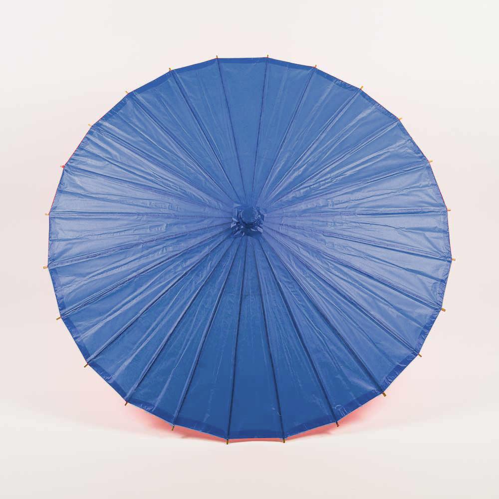 32" Navy Blue Paper Parasol Umbrella with Elegant Handle