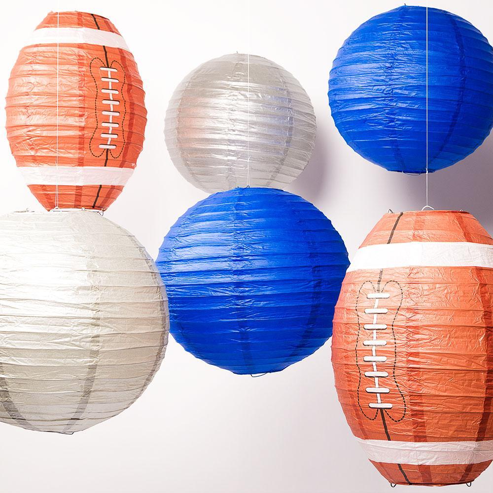 New England Pro Football Paper Lanterns 6pc Combo Tailgating Party Pack (Navy/Silver) - by PaperLanternStore.com - Paper Lanterns, Decor, Party Lights & More