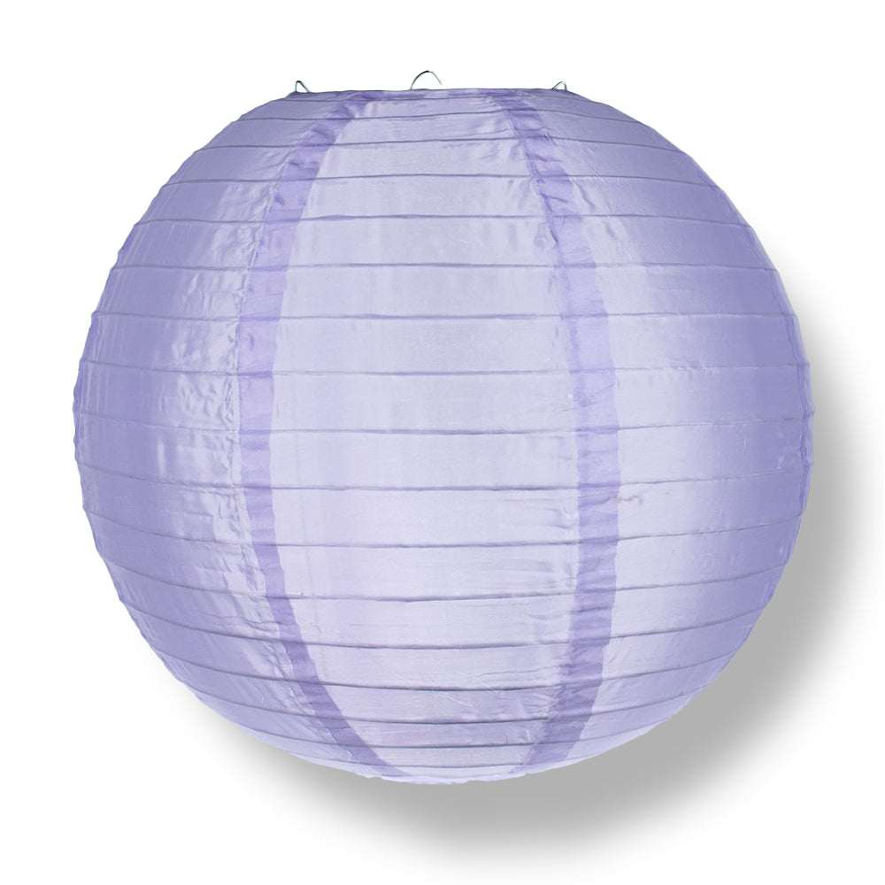 4 Inch Light Purple Round Shimmering Nylon Lanterns, Even Ribbing, Hanging (10-PACK) Decoration - PaperLanternStore.com - Paper Lanterns, Decor, Party Lights & More