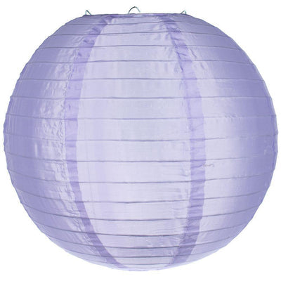 24&quot; Light Purple Shimmering Nylon Lantern, Even Ribbing, Durable, Hanging