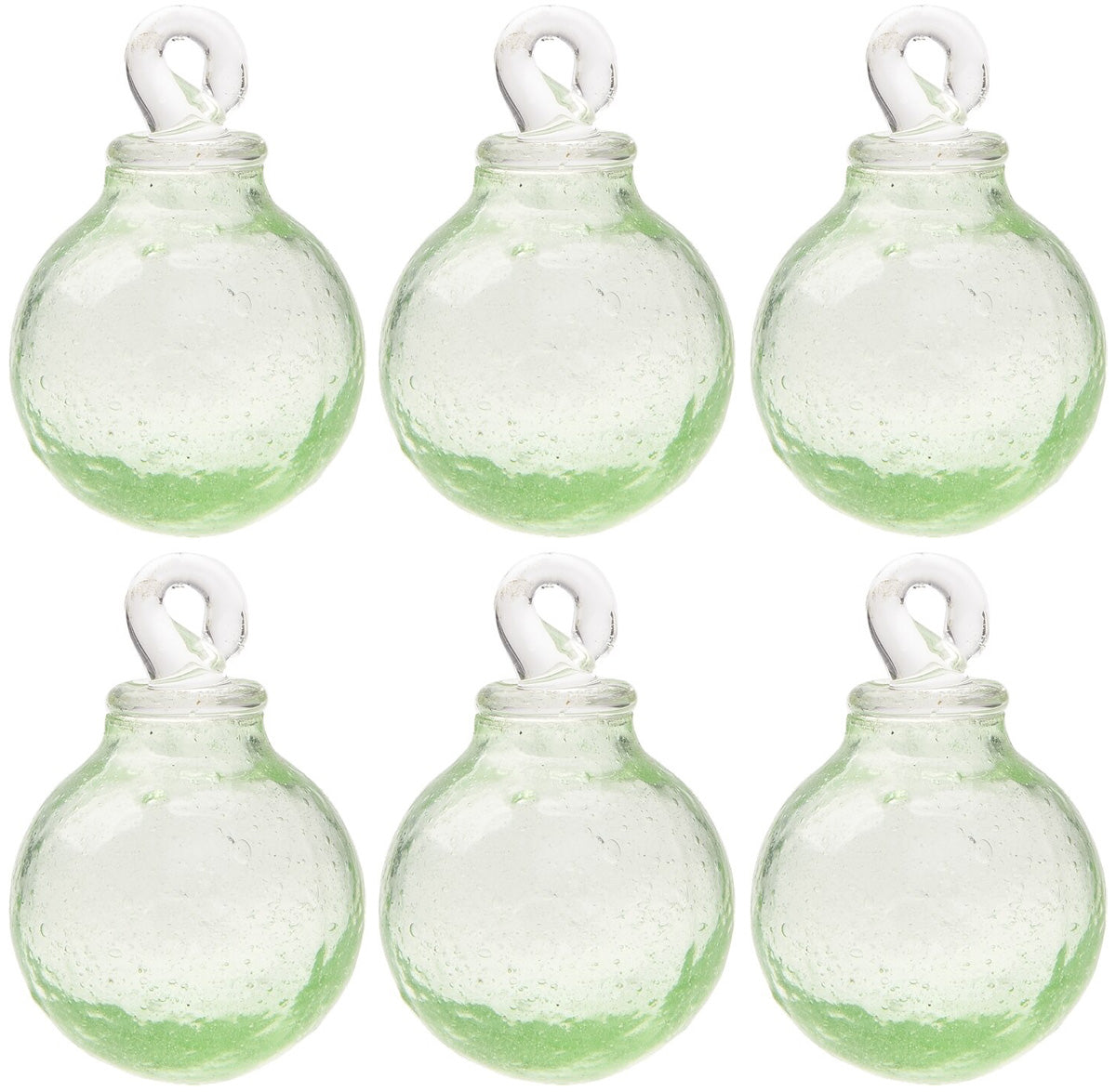 6 Pack|Light Green Cassandra Mini Recycled Glass Ball Ornament - PaperLanternStore.com - Paper Lanterns, Decor, Party Lights &amp; More