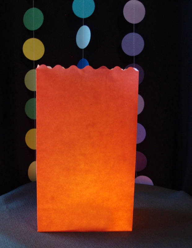 Orange Solid Color Paper Luminaries / Luminary Lantern Bags Path Lighting (10 PACK) - PaperLanternStore.com - Paper Lanterns, Decor, Party Lights &amp; More