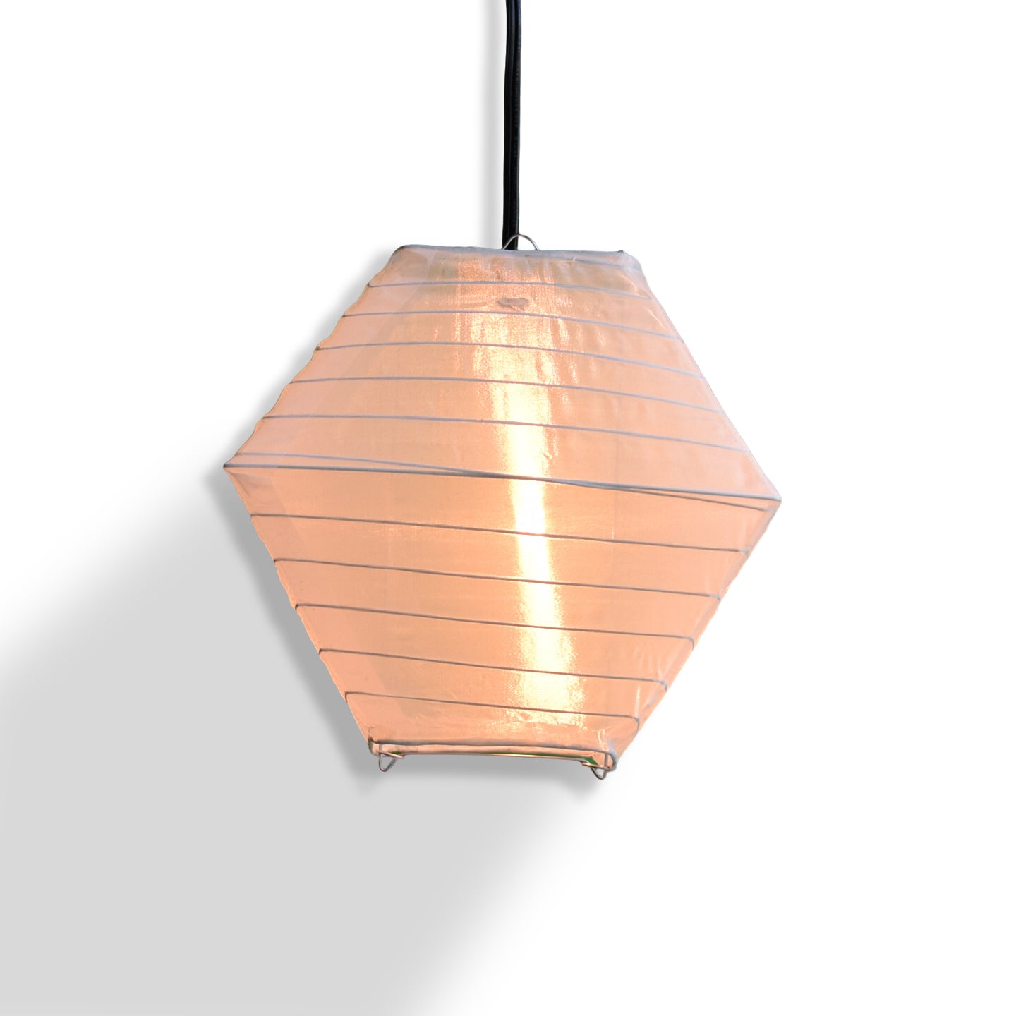 8" White Pagoda 2 Unique Shaped Shimmering Nylon Lantern