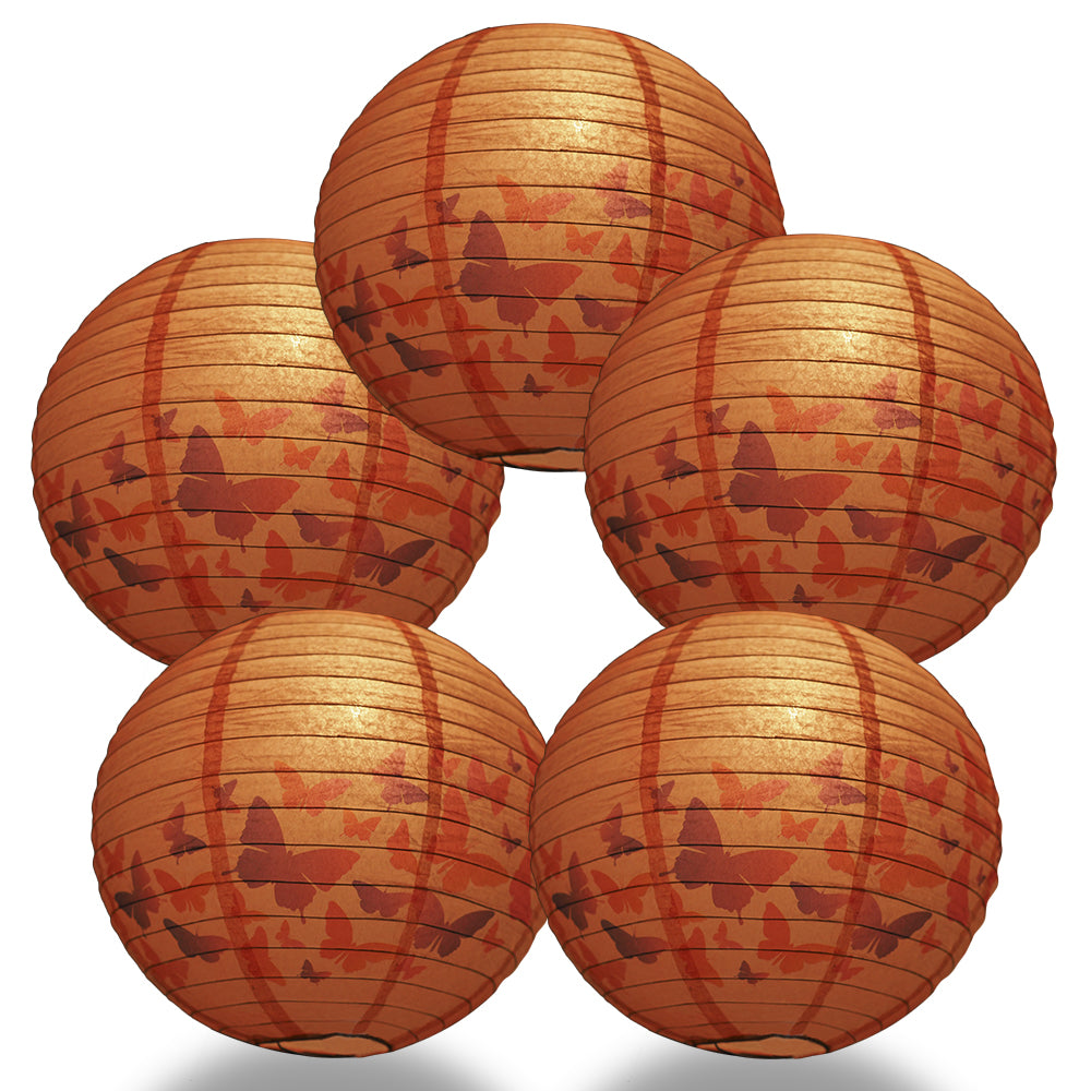 5 PACK | 14" Artisan Print Butterfly Daydreams Paper Lantern, Design by Esper - PaperLanternStore.com - Paper Lanterns, Decor, Party Lights & More