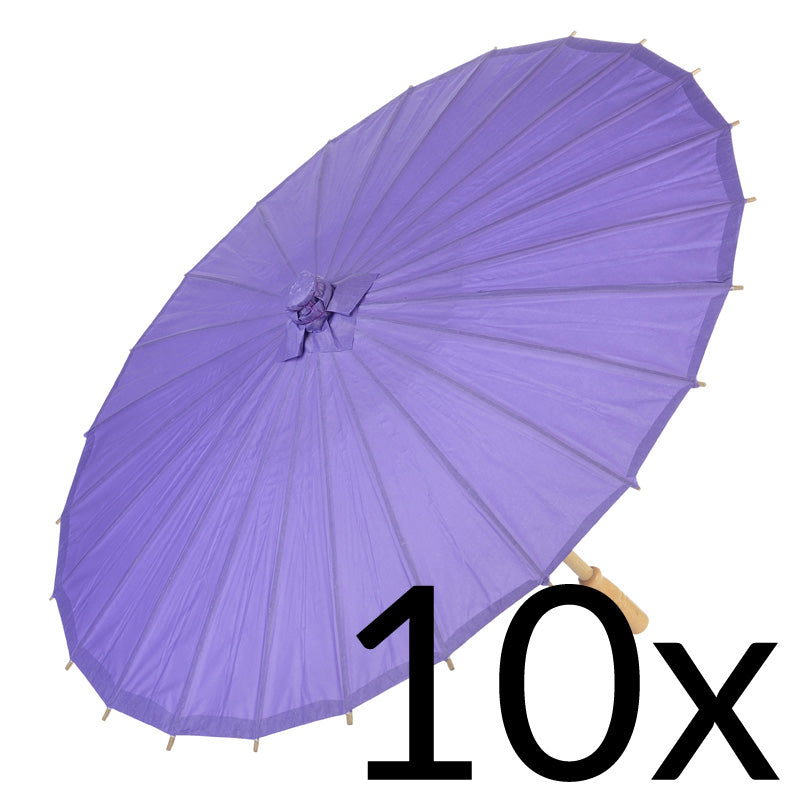 BULK PACK (10) 32&quot; Purple Paper Paper Parasol Umbrellas - PaperLanternStore.com - Paper Lanterns, Decor, Party Lights &amp; More