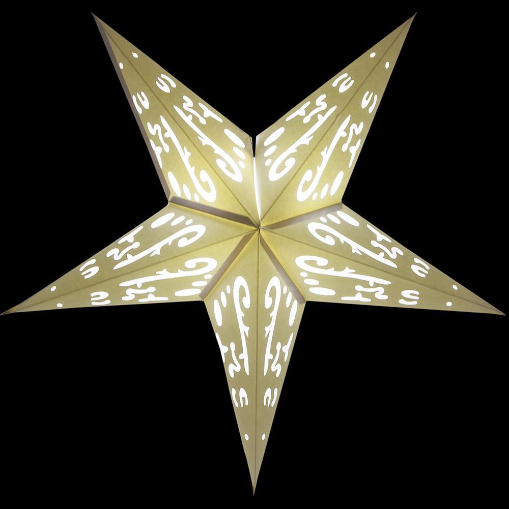 24" White Star Lantern w/ Tissue, Kraftskiva - PaperLanternStore.com - Paper Lanterns, Decor, Party Lights & More