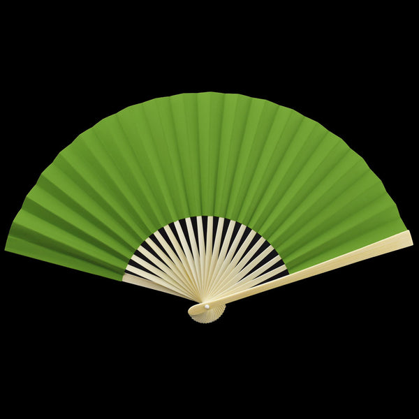 Quasimoon Paper Hand Fans (9Inch Premium, Grass Green, 10Pack