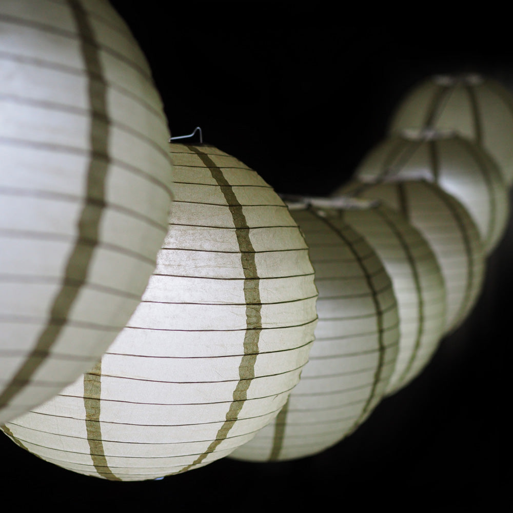 MoonBright Gold Paper Lantern 10pc Party Pack with Remote Controlled LED Lights Included