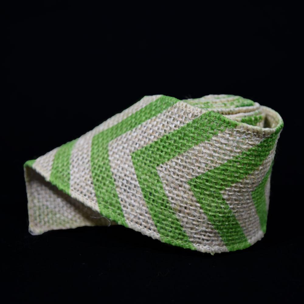 Burlap Fabric Wrap Roll w/ Apple Green Chevron Pattern (2.4 x 6 Ft) - PaperLanternStore.com - Paper Lanterns, Decor, Party Lights &amp; More