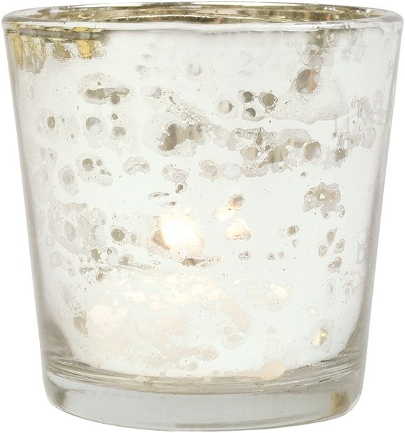 2.5" Silver Mercury Glass Votive Tea Light Candle Holder - PaperLanternStore.com - Paper Lanterns, Decor, Party Lights & More