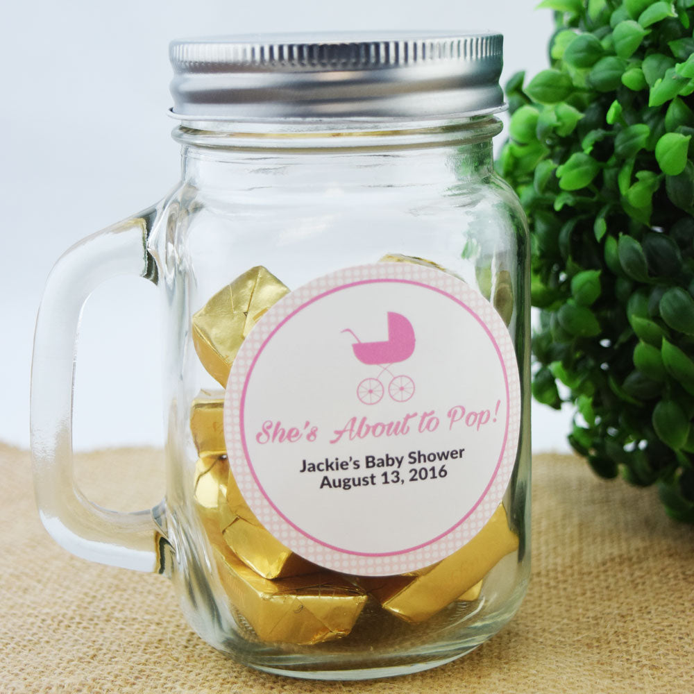 Case of 48 | Small Mason Jar Mug w/ Handle, Lid (1 Pint / 16 oz) - Great for Crafting and Favors - PaperLanternStore.com - Paper Lanterns, Decor, Party Lights &amp; More