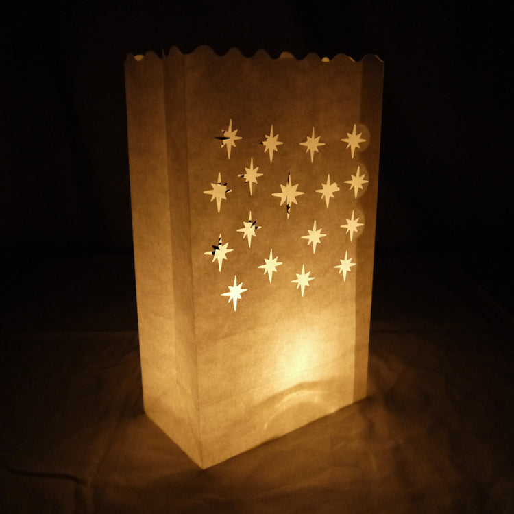 Small Starburst Paper Luminaries / Luminary Lantern Bags Path Lighting (10 PACK) - PaperLanternStore.com - Paper Lanterns, Decor, Party Lights & More