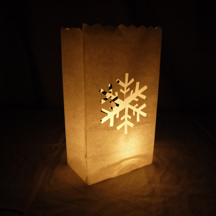 Snowflake Paper Luminaries / Luminary Lantern Bags Path Lighting (10 PACK) - PaperLanternStore.com - Paper Lanterns, Decor, Party Lights & More